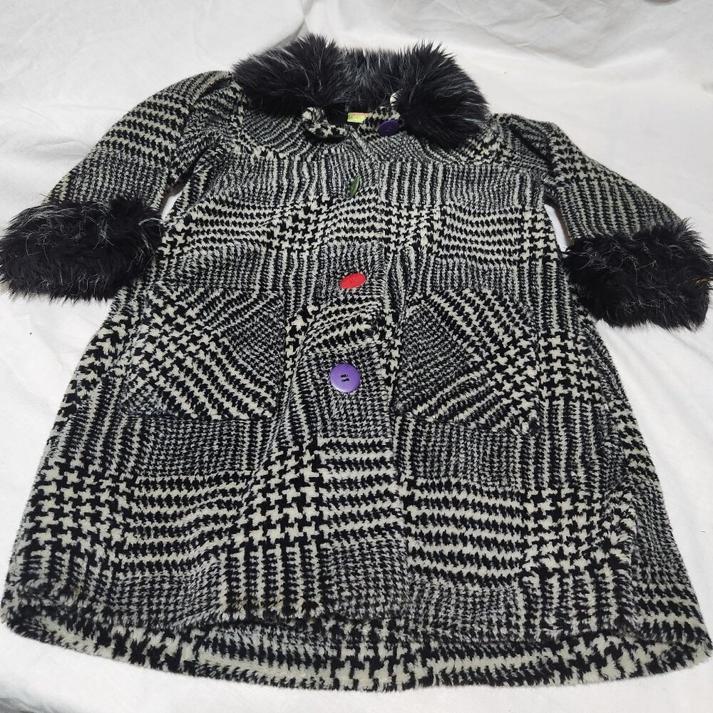 Penelope Mack Girls’ Faux Fur Trim Coat – Size 4